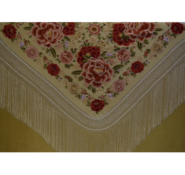 Mantón mano seda 140cm 2