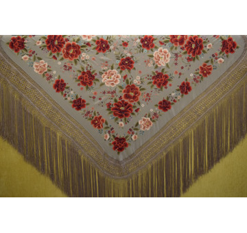 Mantón mano seda 140cm 2