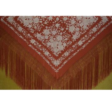 Mantón mano seda 140cm 2
