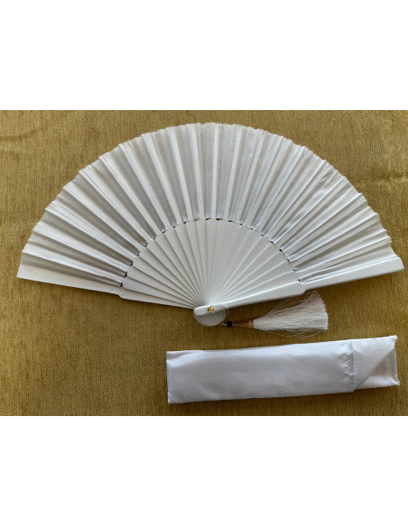 Abanico seda liso con funda
