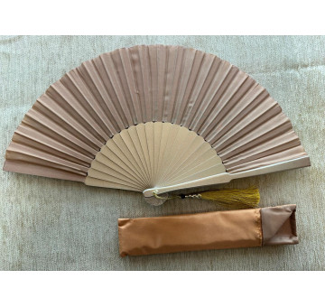 Abanico seda liso con funda 2