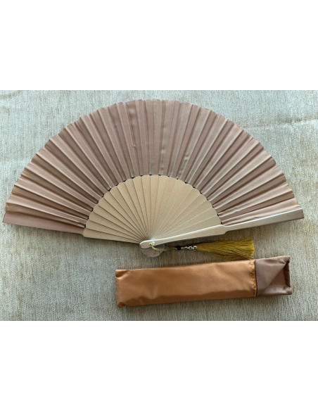 Abanico seda liso con funda