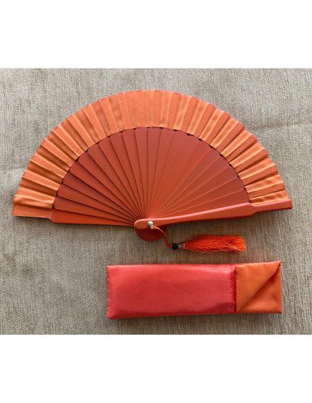 Abanico mini seda liso con funda
