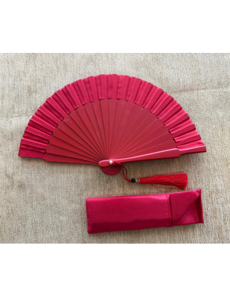 Abanico mini seda liso con funda