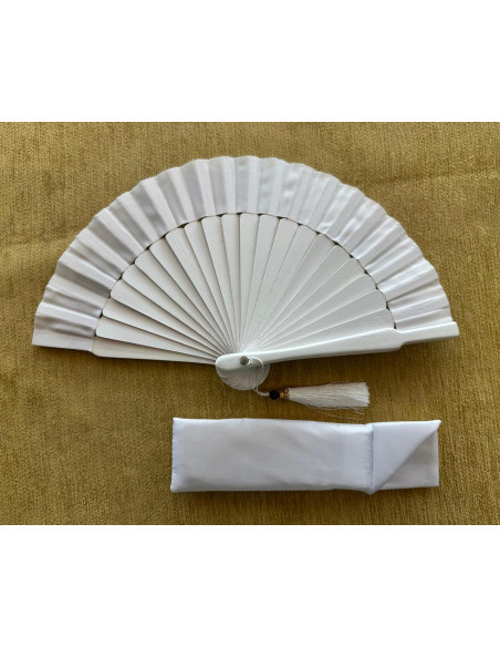 Abanico mini seda liso con funda