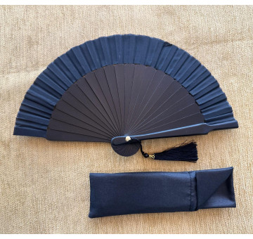 Abanico mini seda liso con funda