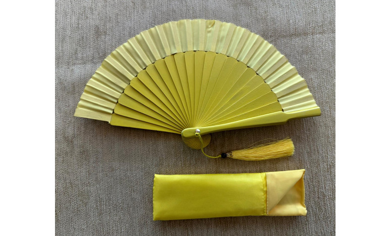 Abanico mini seda liso con funda