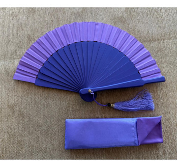 Abanico mini seda liso con funda 2