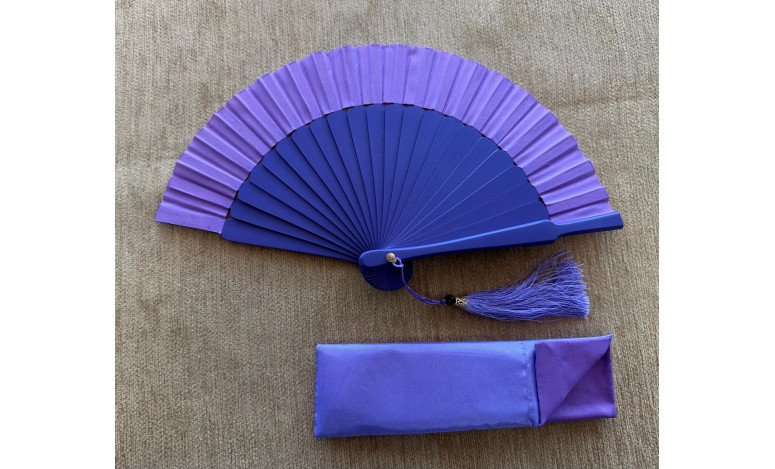 Abanico mini seda liso con funda