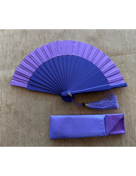 Abanico mini seda liso con funda