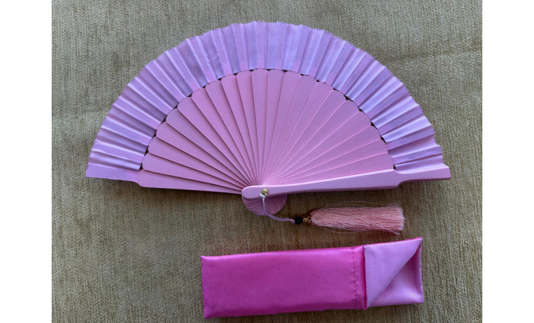 Abanico mini seda liso con funda