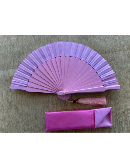 Abanico mini seda liso con funda