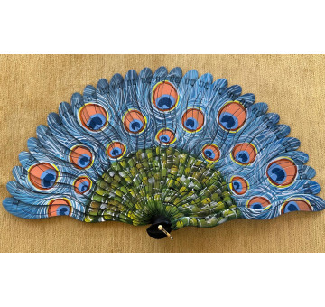 Abanico baraja pavo real