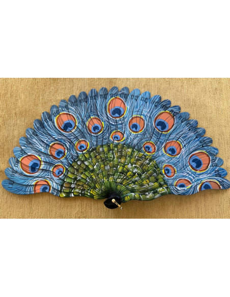 Abanico baraja pavo real