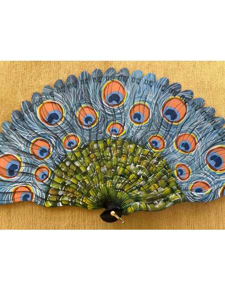 Abanico baraja pavo real