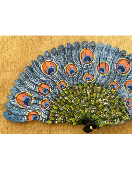 Abanico baraja pavo real