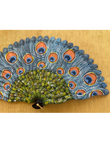 Abanico baraja pavo real