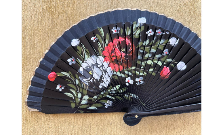 Abanico bolso rosas