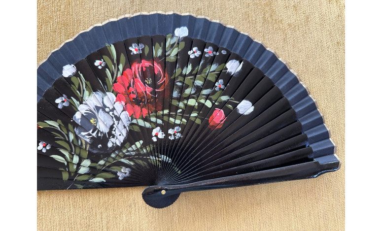 Abanico bolso rosas
