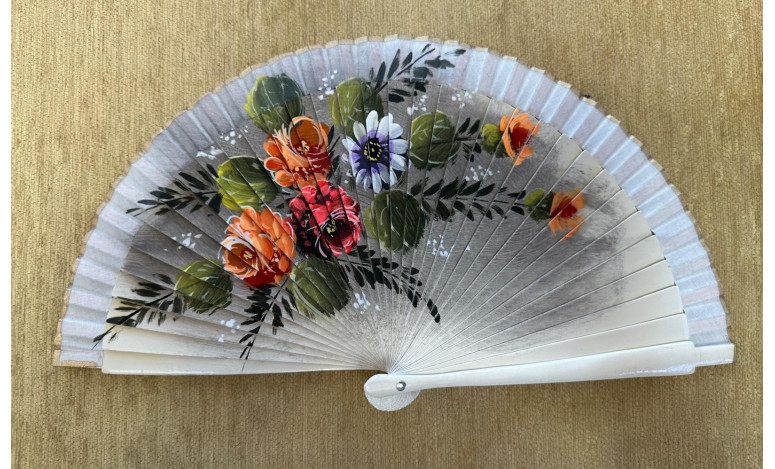 Abanico bolso flores
