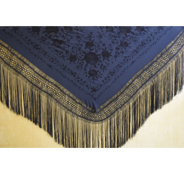 Mantón mano seda 140cm 2