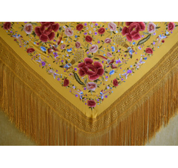 Mantón mano seda 140cm 2
