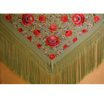 Mantón mano seda 140cm 2