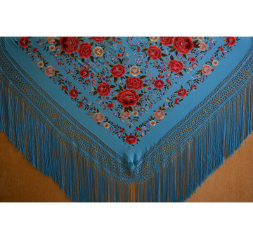 Mantón mano seda 140cm 2