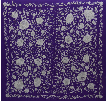 Mantón mano seda 100cm 2