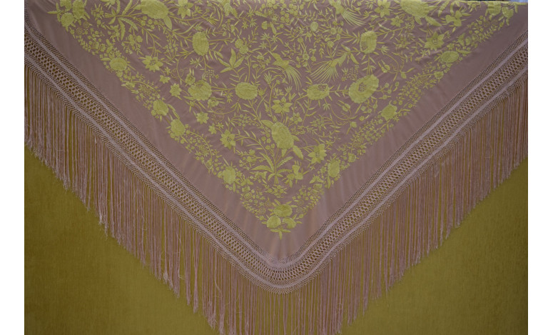 Mantón crespón mano 145cm