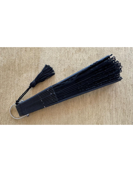 Abanico bolso encaje negro