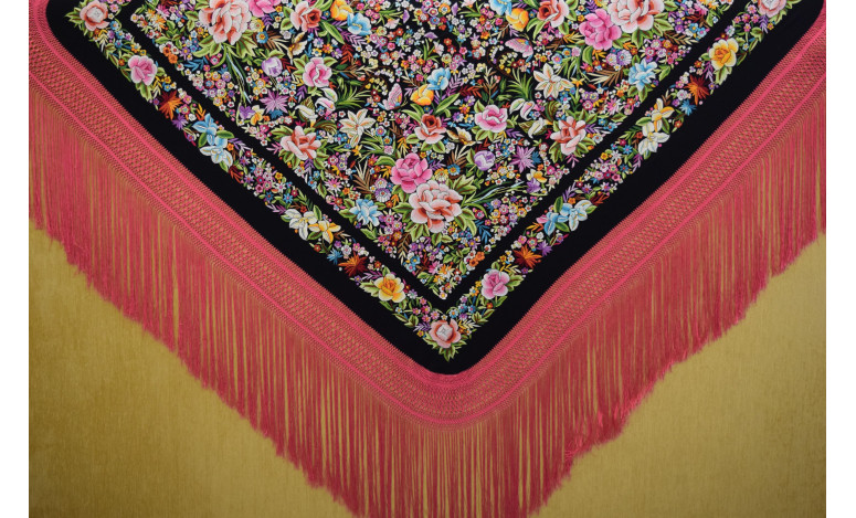 Mantón mano seda 130cm