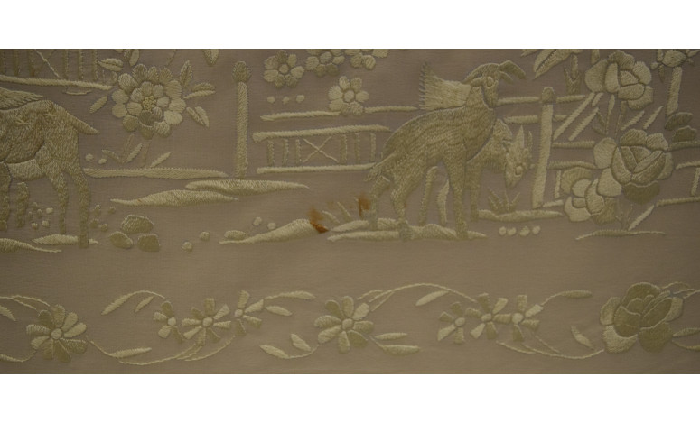 Mantón mano seda chinesco 130cm