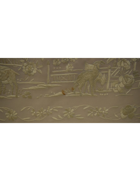 Mantón mano seda chinesco 130cm
