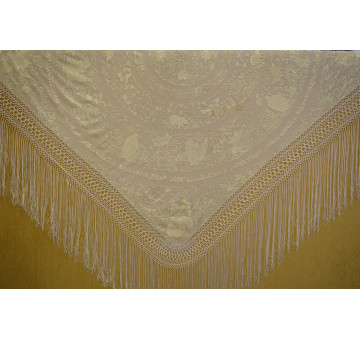 Mantón mano seda chinesco circular 135cm
