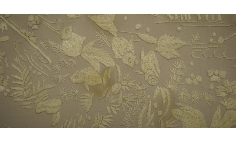 Mantón mano seda chinesco circular 135cm