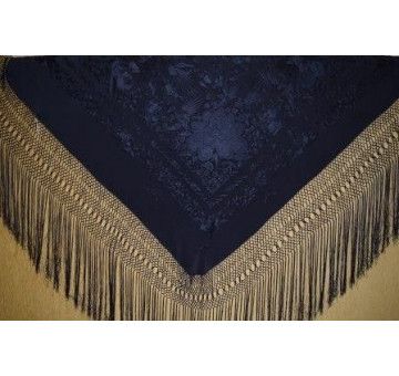 Mantón bordado a mano en seda 140 cm 2