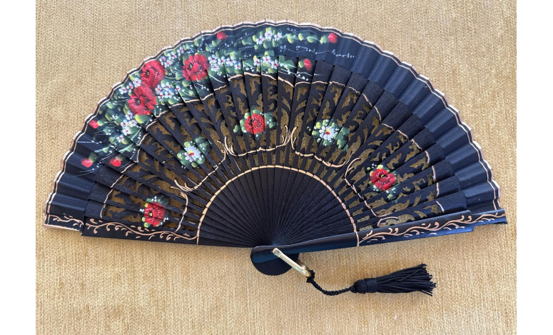 Abanico bolso calado flores