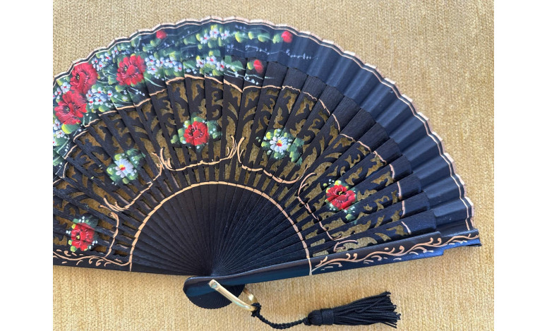 Abanico bolso calado flores