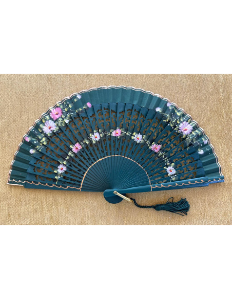Abanico bolso calado flores