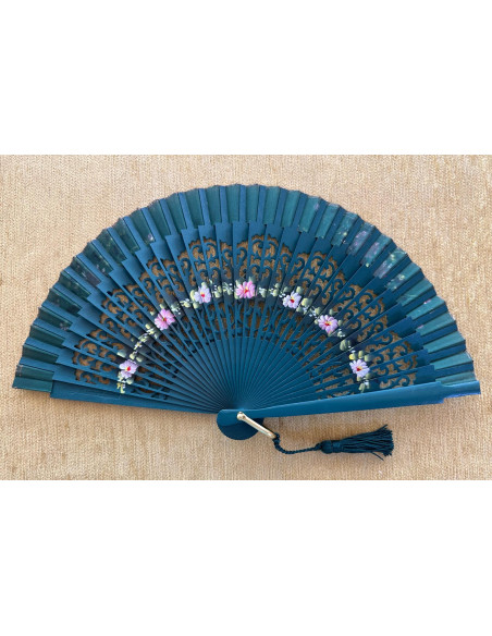 Abanico bolso calado flores