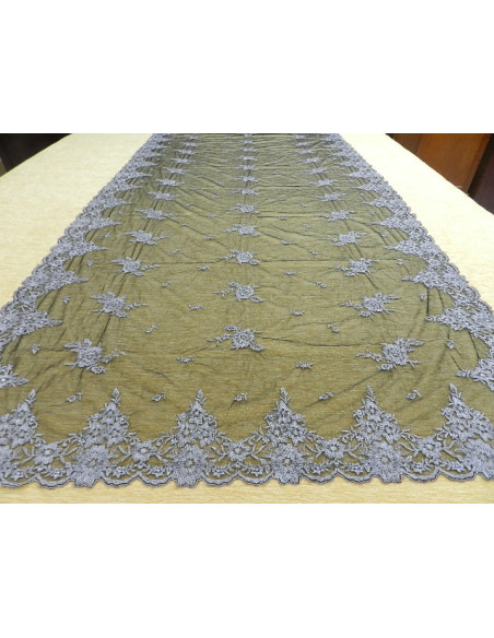 Mantilla máquina negro plata 120*220