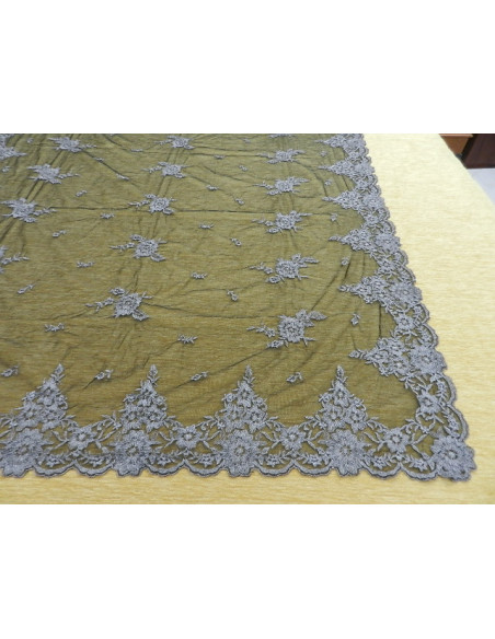 Mantilla máquina negro plata 120*220