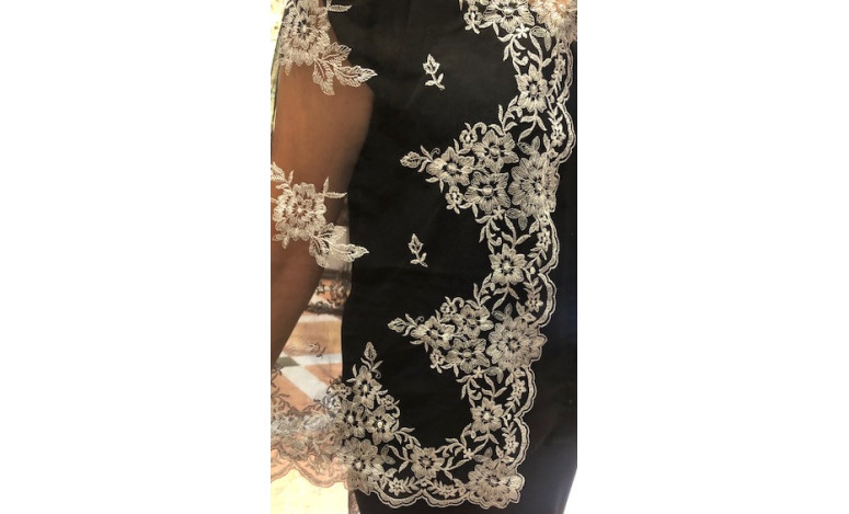Mantilla máquina negro plata 120*220