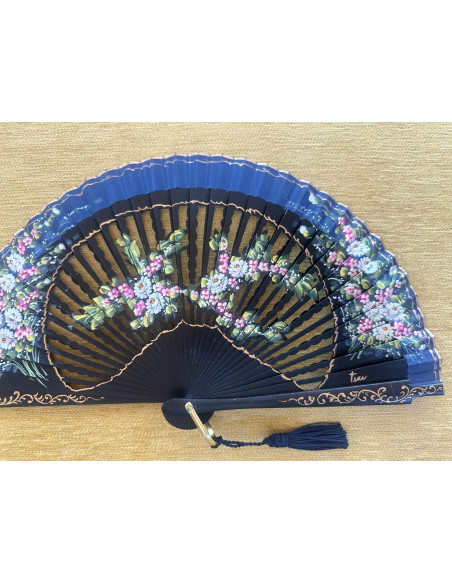 Abanico bolso calado flores