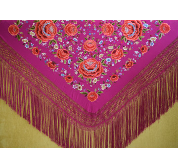 Mantón mano seda 140cm 2