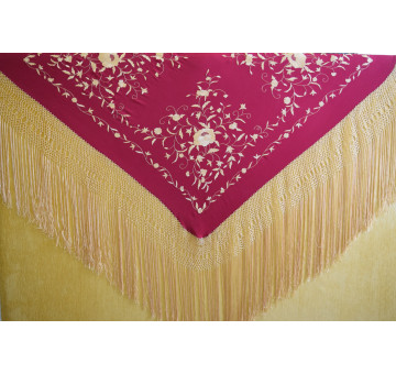 Mantón mano seda 140cm 2