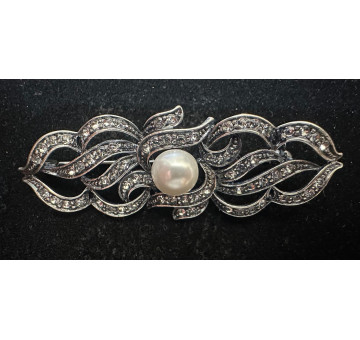 Broche rodio perla 2