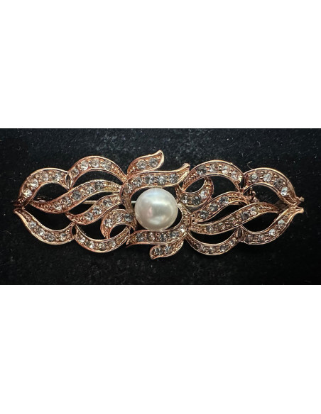 Broche rodio perla