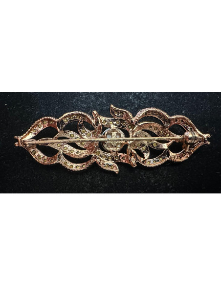 Broche rodio perla